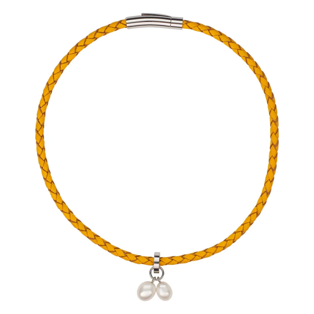 Sunshine Braided Leather Bracelet/Choker