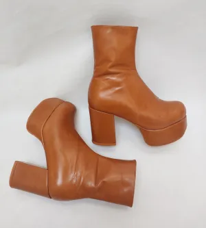 Tan Platform Ankle Boots