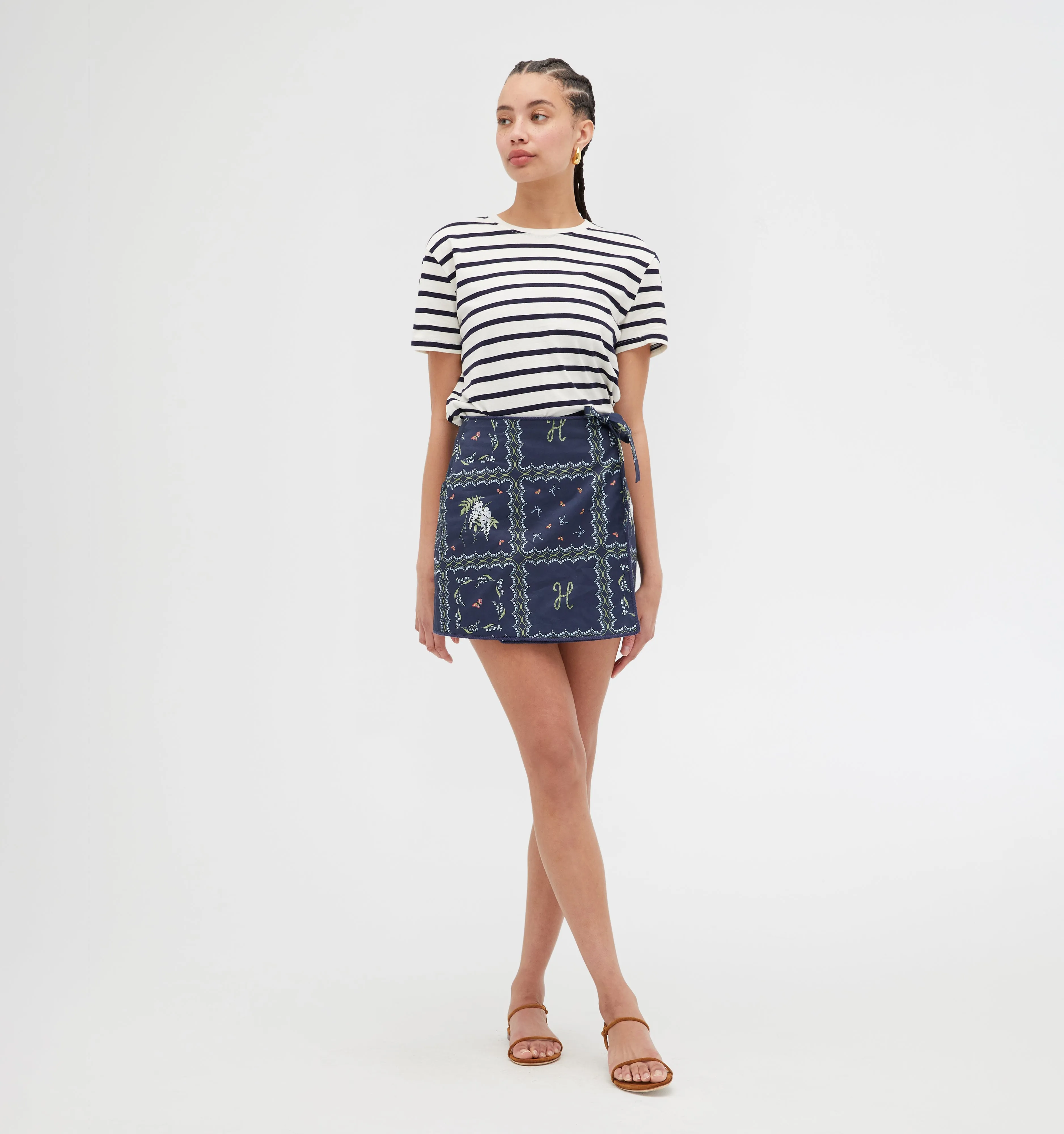 The Carolina Skirt - Navy Floral Patchwork