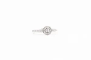 White Gold Vintage Inspired Diamond Engagement Ring