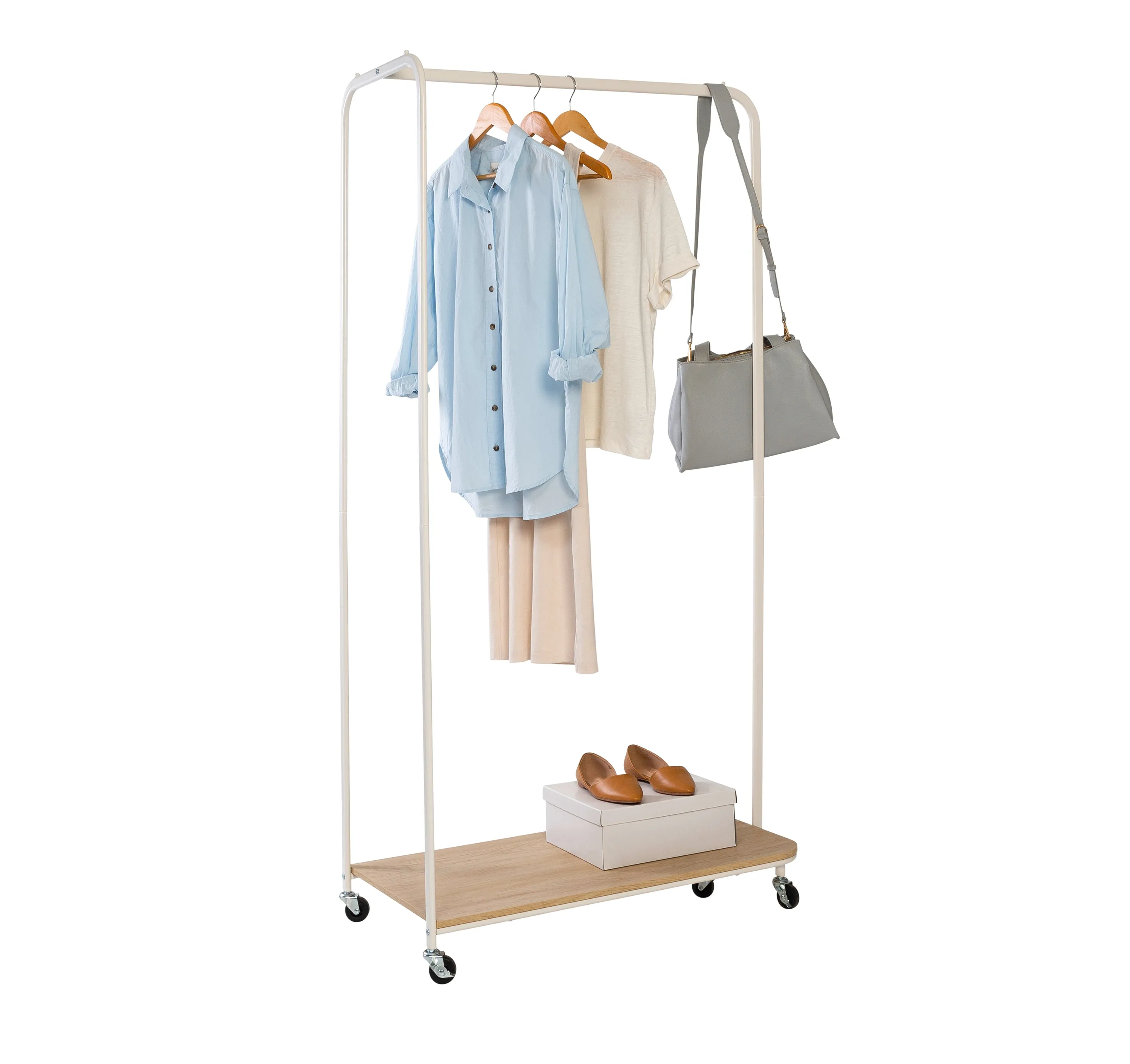 White/Ash Rolling Clothing Rack