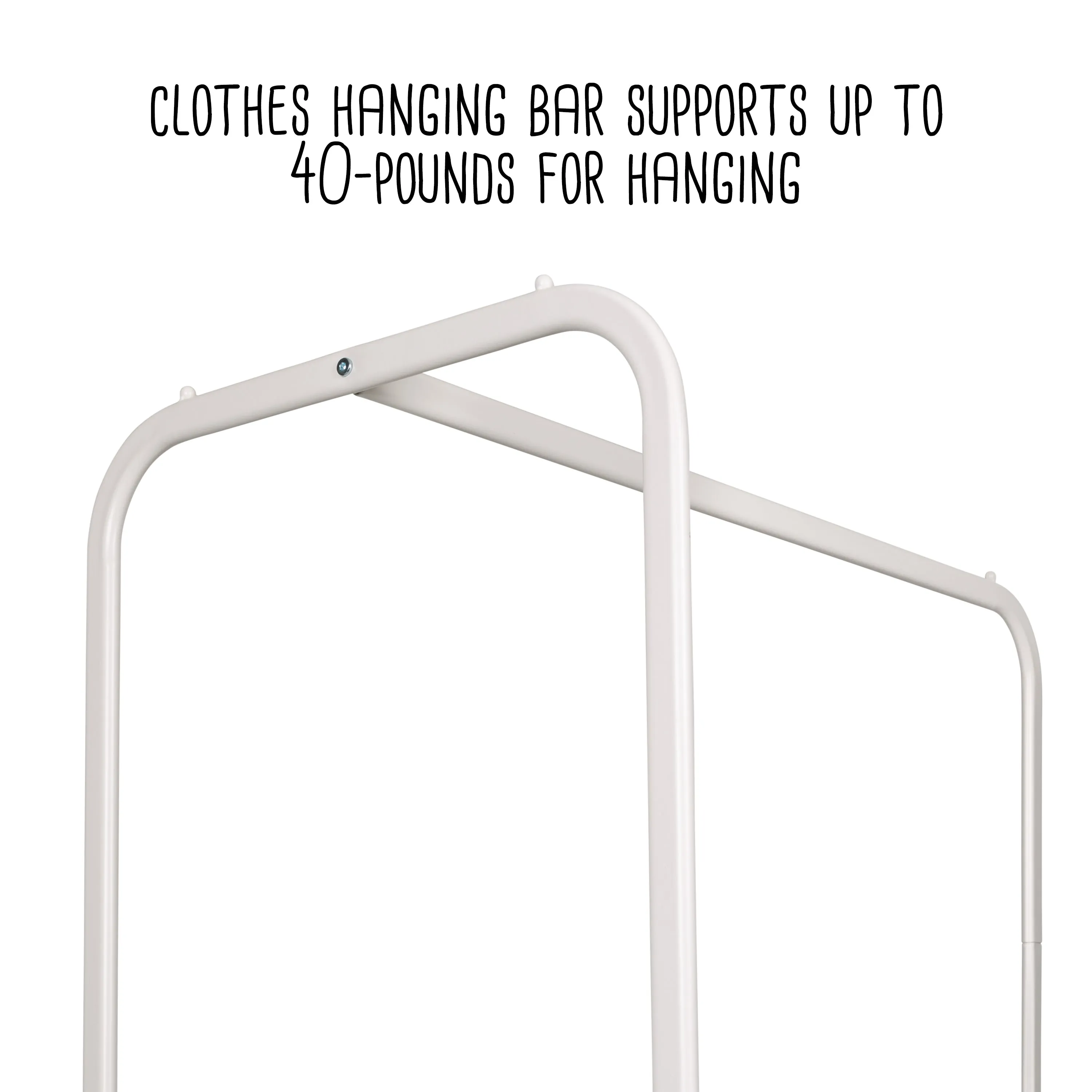 White/Ash Rolling Clothing Rack