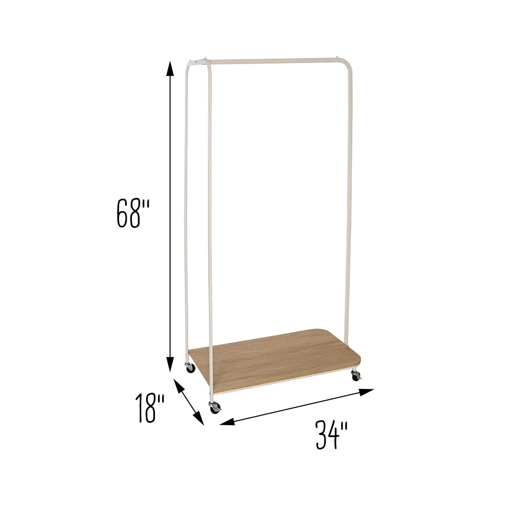 White/Ash Rolling Clothing Rack